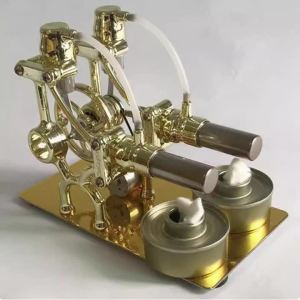 btnx DIY Micro Model Steam Power Technology Science Science GeneratorHot Air Stirling Engine T4N8K