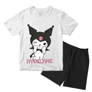 Baju Kaos Setelan Anak Perempuan Karakter Kartun Motif Kuromi Berdiri Lucu Usia 1 - 10 Tahun - DTF