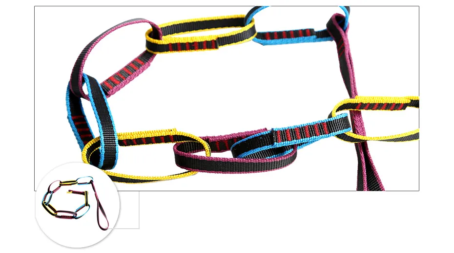 thumbnail interactive-video image 1 of Daisy Chain Climbing Sling - 22KN Nylon Rope For Mountaineering, Rock Climbing & High-Angle Work 1 of 13