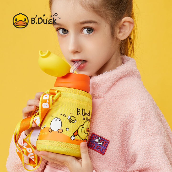 B.Duck Children's Straw Vacuum Cup Food Grade 316 Straw Boy And Girl