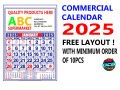 COMMERCIAL CALENDAR 2025 PERSONALIZED. 