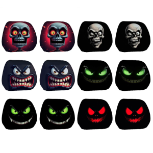 Universal Automotive Headrest Covers Soft Polyester Fabric With Funny Cartoon Print Car Seat Headrest Protector