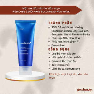 [Hàng có sẵn] Mặt nạ đất sét da dầu mụn Medicube ZERO PORE BLACKHEAD MUD MASK 100g