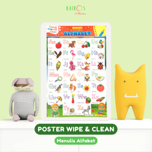 Poster Dinding Glossy Wipe and Clean Edukasi Anak Paud TK Belajar Menulis Alfabet ABC