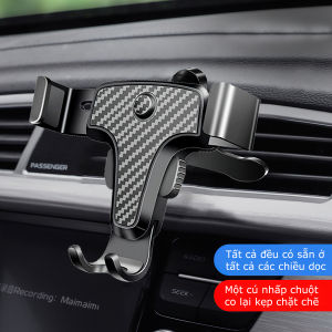 Giá đỡ điện thoại trên ô tô VuaAuto kẹp gắn cửa khe gió điều hoà xoay 360 độ vân cacbon tinh tế nhỏ gọn tiện lợi cho xe BIGBA
