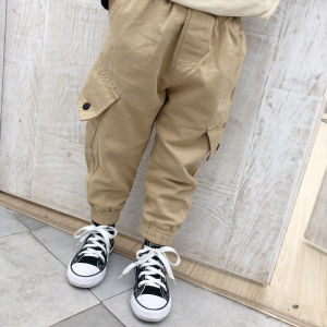 Quần Kaki Dài Bé Trai Habi Fashion HB2458 Quần Dài Kaki Túi Hộp In Chữ Dáng Jogger Cho Bé 10-22kg