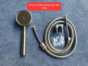Bộ Sen Tắm Tăng Áp Ren 21 Inox 304 Cao Cấp Không Gỉ Dây 3 Lớp Bền Bỉ