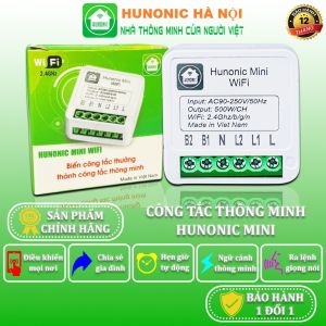 Công Tắc Thông Minh Wifi Hunonic Mini Công Tắc Điều Khiển Từ Xa Qua Điện Thoại Hẹn Giờ Tự Động