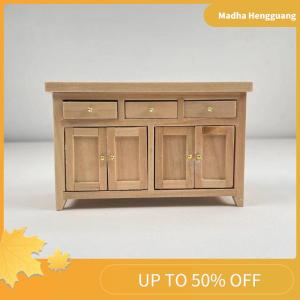 Madha 1Pcs 1 12 Scale Dollhouse Cabinet Living Room Miniature Birch Doll House Simulation Storage Cabinet DIY Accessories