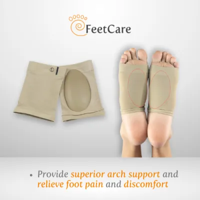 [1 pair] FeetCare Arch Support Sleeve | Instant Foot Pain Relief for Flat Foot Plantar Faciitis High Arch Pain Relief