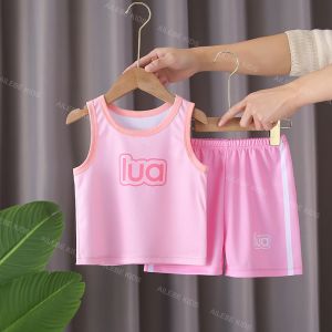 AILEBE Kids Sets Terno Color Block Sleeveless Tank Top And Shorts 2Pcs Set Soft Lightweight Fabric Breathable Quick Dry Elastic Waist Summer OOTD Pambahay Pang Gala Casual 1-6 Years Old For Girls