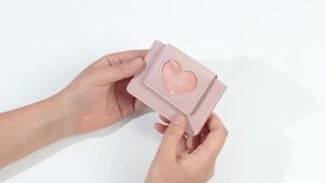 Love Heart New Womens Oil Edge Card Holder  ins Korean Style Embossed Short Macaron ColorWallet for Women [ Free Shipping ]