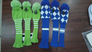 3Pcs Knitted Golfing Club Head Covers Knitted Golfing Driver Headcover Golfing Head Covers Golfing Club Accessories