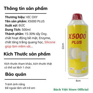 [Tặng Vòi Xịt] Nước Tẩy Quần Áo Chính Hãng VIC OXY X5000 Tẩy Mốc Ố Vàng Lem Màu 500ml Tẩy Trắng Đánh Bay Mọi Vết Bẩn
