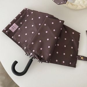 INTOONE Nhẹ Ô gấp chấm bi Nhỏ gọn dễ mang theo Bảo vệ khỏi tia cực tím Ô che nắng mưa Thời trang Bãi biển Ô dù du lịch ngoài trời Sử dụng hàng ngày