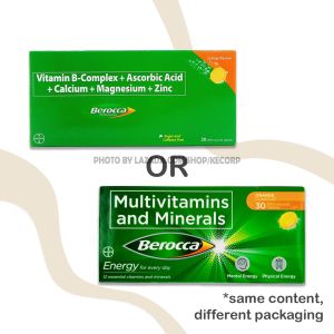 Berocca Multivitamins & Minerals Effervescent tablets (10s 15s & 30s)