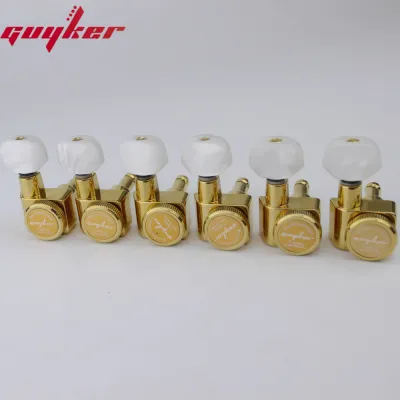 GUYKER 6R/6L Heads 1:18 no screws Locking Tuning Key Pegs Tuners Chrome Guitar Accessories