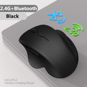 Actual 【COD】Wireless Mouse Rechargeable 2.4G Bluetooth USB Office Mute Gaming Mouse Support PC Laptop Tablet Mobile Phone With Type-C Adapter