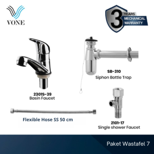 VONE Sifon Wastafel Kran Air Flexibel Stainless Paket Lengkap Wastafel 7