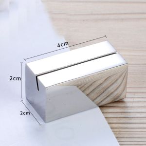 HUNIU Solid Card Holder Funny Creative Label Holder Display Stand Stainless Steel Menu Memo Holder Table Number