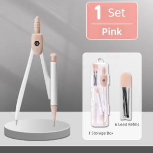 dohobby 8PCS/Set Transparent Ruler Compasses Set Plastic Eraser Protractor High Quality Set Square Drawing Tool Students