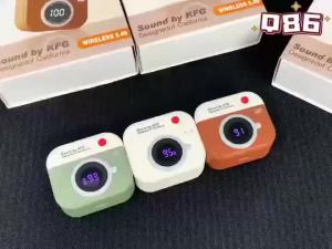 Retro Camera Leather Bluetooth Earphones In-Ear Earbuds With Digital Display and Low Latency Gaming