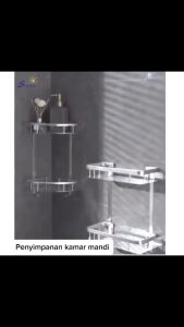 RAK SABUN KAMAR MANDI 2 SUSUN SUDUT TINGKAT ALUMUNIUM TOILET TERBARU Rak Gantung Toilet Sabun Alumunium Anti Karat Rak Sudut Serbaa