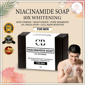 NIACINAMIDE SOAP FOR MEN 10X WHITENING SOAP BY COSMI BEAUTII Whitening All Skin Types Oil Control Sensitive Skin Oil Control Hydrating / Protects Against Oxidative Stress / Minimizes Redness and Blotchiness / Treats Hyperpigmentation