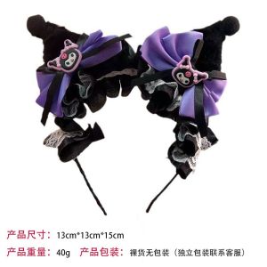 Cài Tóc Nơ Dài Kuromi Mrlody Xinh Xắn Cho Bé Băng Đô Cài Tóc Nơ Cún Dễ Thương Bông Mịn Cho Bé BD05