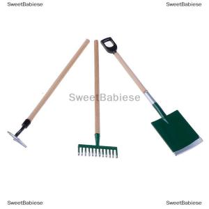 [COD] SweetBabiese 3PSC/Set เครื่องมือสวนโลหะ Spade Rake สำหรับตุ๊กตา House miniatures Accessories