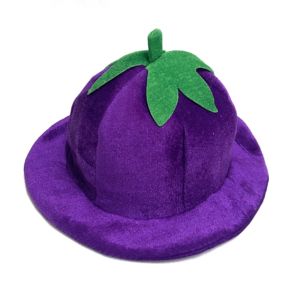 CHIC HUT Creative Plush Eggplant Hat Cute Comfortable Eggplant Party Headgear Party Supplies Lightweight Bucket Hat Photo Props