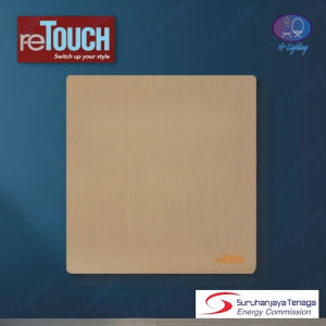 [Sirim] RETOUCH Ultra Rimless Socket and Wall Switch Slim Modern Switch Smart Design 13A 15A 20A Doorbell (Texture Gold)