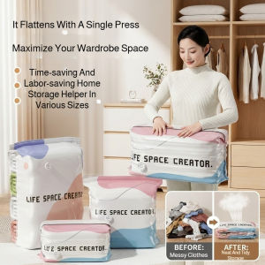 ✨ Vacuum Bag for Comforter Storage/Home Use/Quilt Organizer/Travel Clothes Organizer/Thickened 3D Upright Compression Bag/Moisture Proof/Reusable/Space Saver/Storage Bag/Vacuum Sealer/Heavy Duty