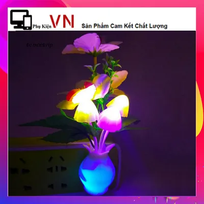 Đèn Ngủ Bình ( Chậu ) Hoa Cảm Biến Tự Sáng Khi Về Đêm - Đèn Ngủ Cảm Biến Ánh Sáng Tự Động Tắt Mở ( Nhiều Màu ) Siêu Tiết Kiệm Điện Bóng Đèn Led Tuổi Thọ Cao Siêu Bền [ PKVN ]
