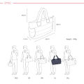CiPU กระเป๋าผ้าอ้อม รุ่น สะพายข้าง AIRY Tote L สี England Grey. 