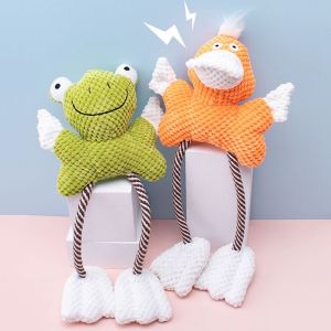 KGASBT ป้องกันการกัด ของเล่นสุนัขขนฟูมีเสียง แบบโต้ตอบ ทำความสะอาดฟัน ของเล่นเชือกสำหรับสุนัขเคี้ยว ตลก นุ่มนวล ของเล่นสัตว์เลี้ยงมีเสียงแบบบีบ ลูกสุนัข