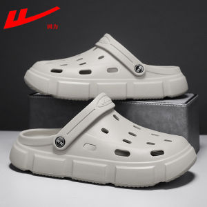 MenS Rebound Hole Shoes Non-Slip Wear-Resistant For Teens 2025 New Summer Model Thick-Soled With Heel
