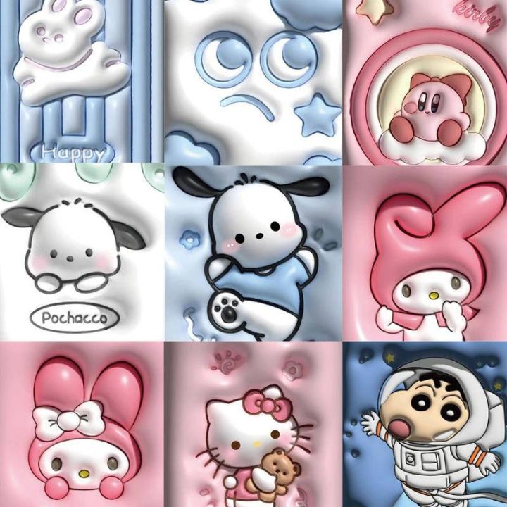 50Pcs kawaii kuromi stickers cute hello kitty sticker for laptop phone case  girls sanrio my melody anime stickers kids toys