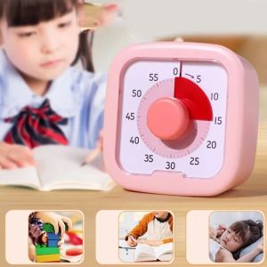 CBHH Silent Operation Desk Timer 60-minute Time Management Visual Timer Portable Study Tool Alarm Clock for Kids