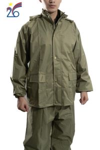 Áo mưa bộ màu vàng lính chất liệu dày 3 size bộ 4 món Công Ty CP 26 sản xuất