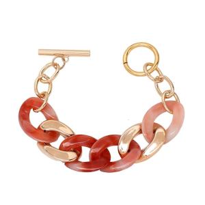 Stylish Resin Chain Bangle Handmade Candy Color Bracelet Fashionable Wristband Handmade Party for Women Girls