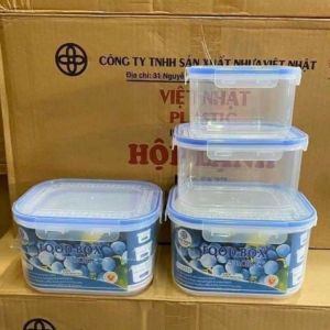 bộ 3 hộp nhựa việt nhậthộp đựng thực phẩm tủ lạnh bảo quản đồ ăn việt nhật-6532