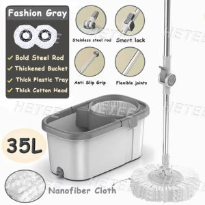 SALVO Magic Spin 360° Rotating Mop with Squeezer Bucket Wet/Dry Household Floor Cleaning Easy To Install