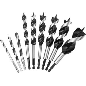KENDO 13-Piece Spade Drill Bit Sets Alloy Steel Paddle Flat Bit with Quick Change Shank Flat Wood Hole Cutter Fit for Woodworking Assorted Bits with Nylon Storage Pouch 1/4" to 1-1/2"