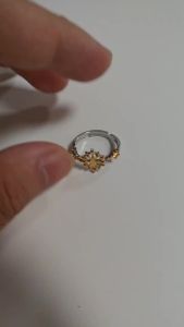 Phainon Khaslana Impression Ring Fan Made Derivative Work Open Adjustable Band Gold Sun Blue Gemstone Silver Band Otaku Collection Anime Game Merch Gift