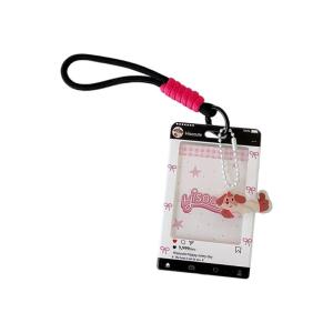 Korean Popular Photocard Holder ID Holder with Keychain Hard Shell Protective Photo Sleeve ID Cards Holder Pendant