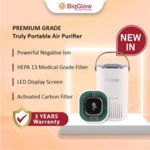 BiqGlow 【TRULY PORTABLE】 Air Purifier HEPA13 medical grade LED Display Negative Ion Car Desktop Speed Adjust PP-101