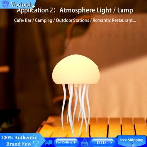 [Vodool Brand Center]LED Gradient Jelly Fish Light Rechargeable Cute Jellyfish Desk Lamp Jellyfish Dancing Leg Light for Bedrooms Living Room