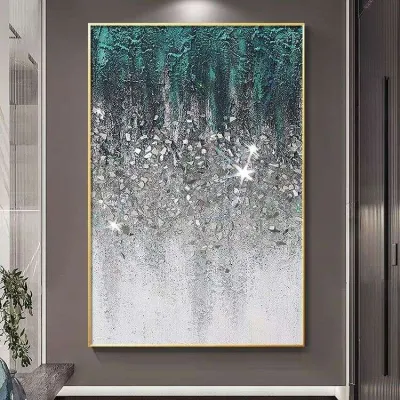 Light Luxury Hand-painted Oil Painting Orange Entrance Decoration Painting High-end Modern Minimalist Mural Painting Living Room Abstract Hanging Painting