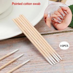 [10Pcs] Pointed wood cotton swab cosmetic cleansing eyebrow or phone charge hole